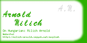 arnold milich business card